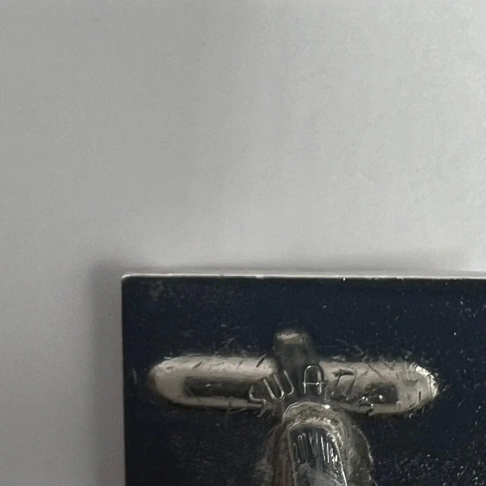 Vintage Swank‎ Cuff Links Square Silver Tone Black Stone